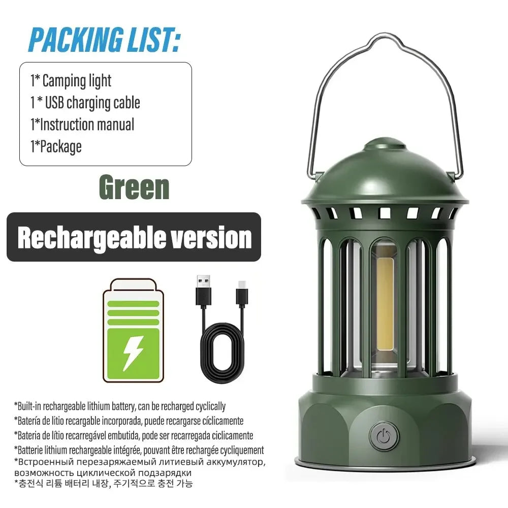 European Roman Pillar Vintage Camping Lantern Flashlight