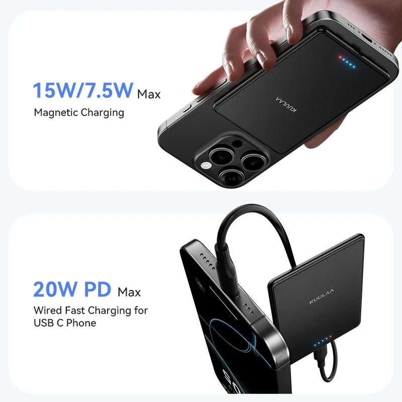 Thin Wireless Power Bank Magnetic 5000mAh