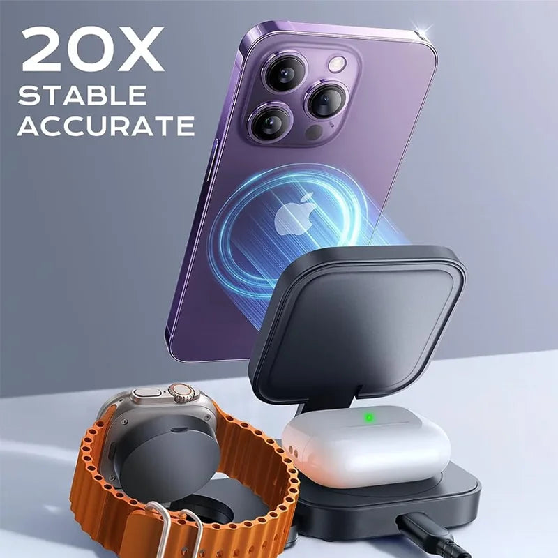 Foldable 3 in 1 Magnetic Wireless Charging