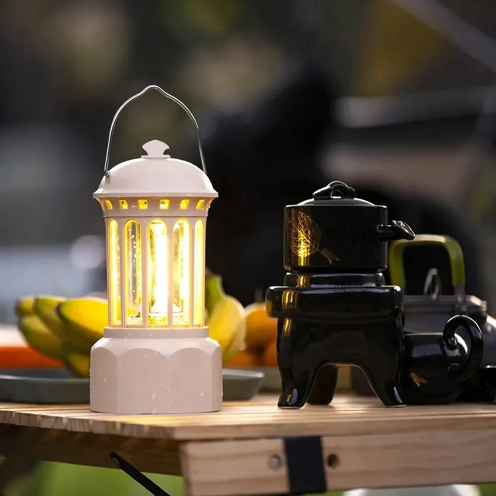 European Roman Pillar Vintage Camping Lantern Flashlight