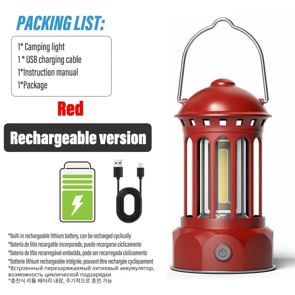 European Roman Pillar Vintage Camping Lantern Flashlight