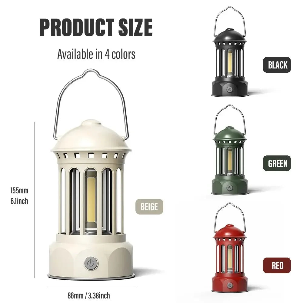European Roman Pillar Vintage Camping Lantern Flashlight