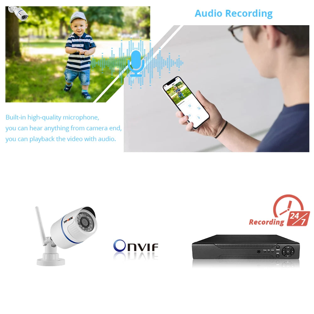 4MP 1080P IP Camera Outdoor WiFi Home Security Camera