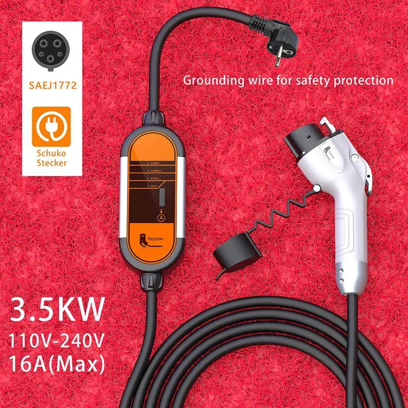 Portable EV Charger Type2 IEC62196-2 16A EVSE Charging Cable