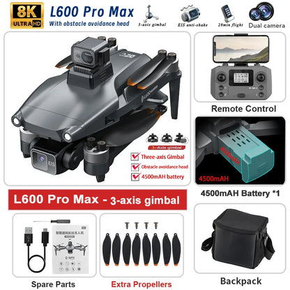 L600 PRO MAX Drone 4K Professional 3-Axis
