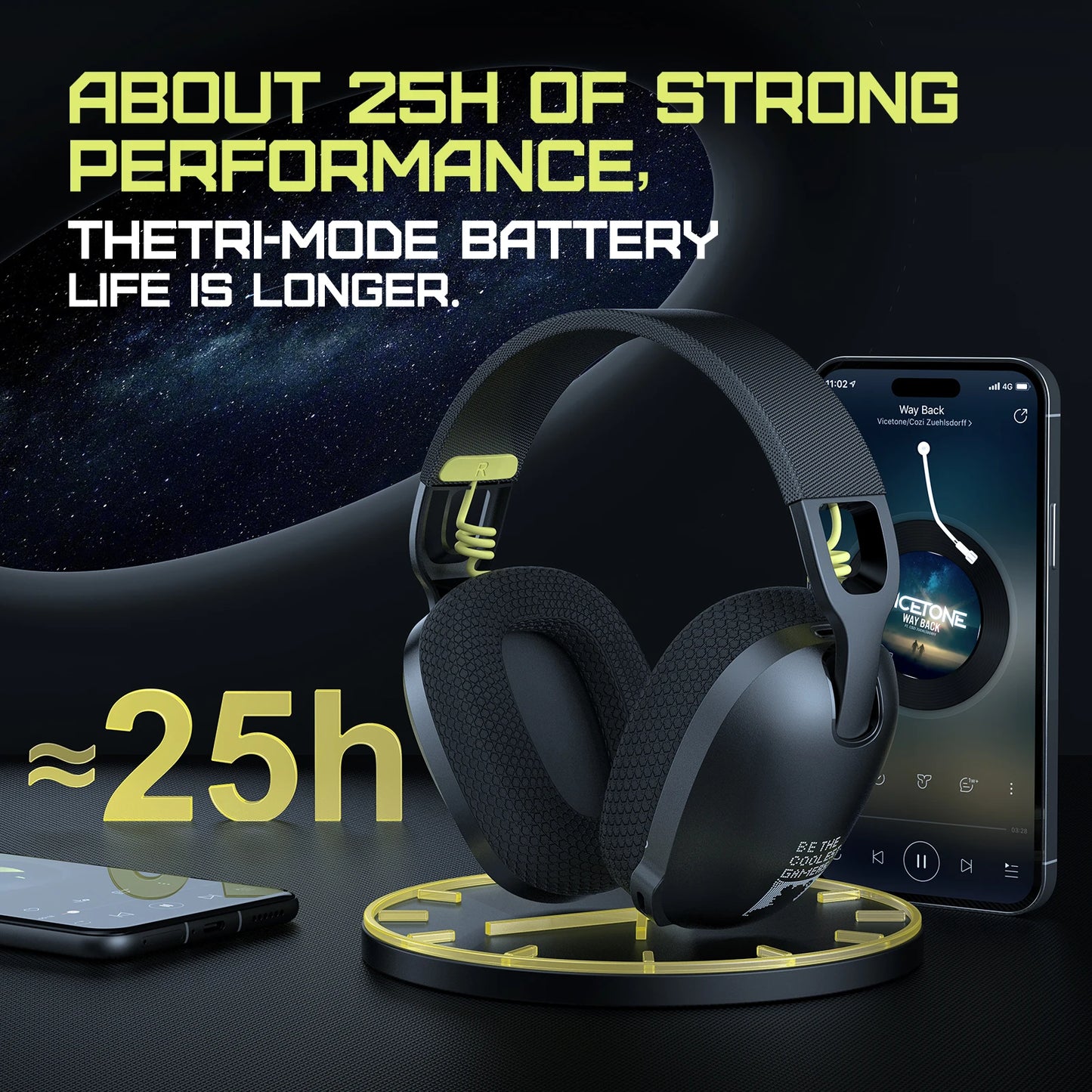 Gaming Headset for PS5, PS4, PC, 2.4GHz USB Gaming Headphones
