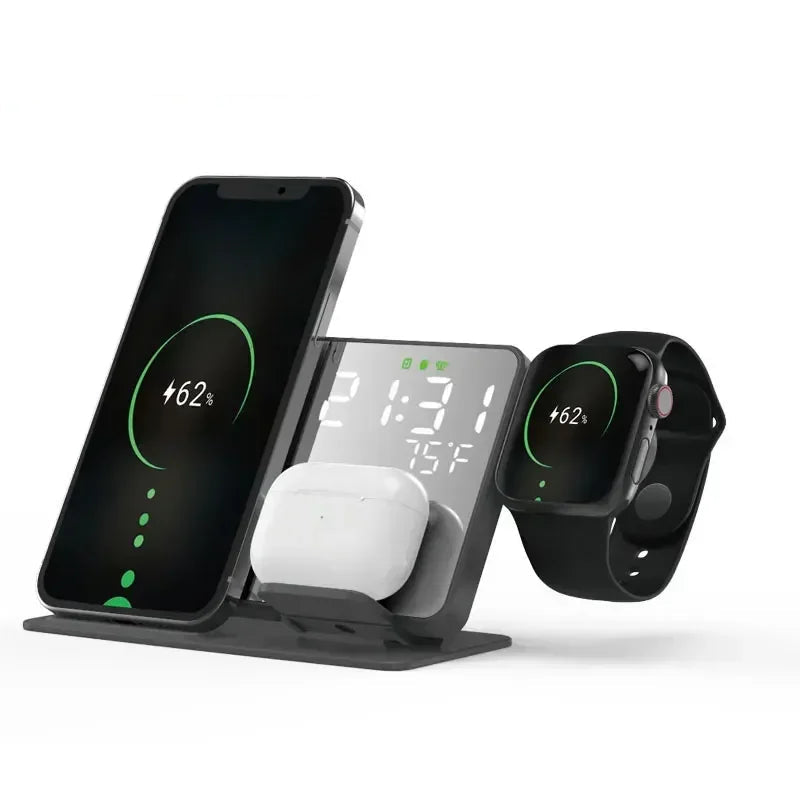 Wireless Charger Alarm Clock Stand Fast