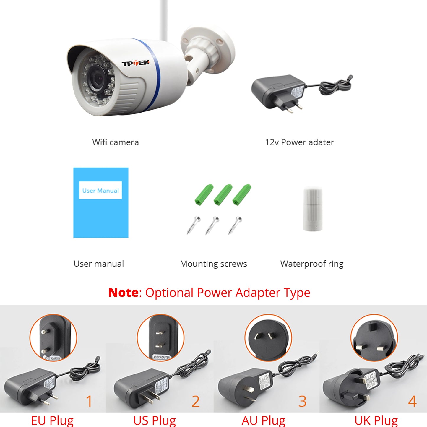 4MP 1080P IP Camera Outdoor WiFi Home Security Camera
