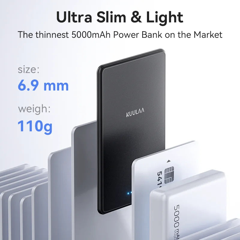 Thin Wireless Power Bank Magnetic 5000mAh
