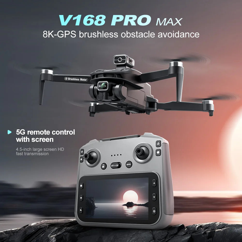 2025 New V168 Max Drone 8K Professional 5G GPS HD Dual Camera