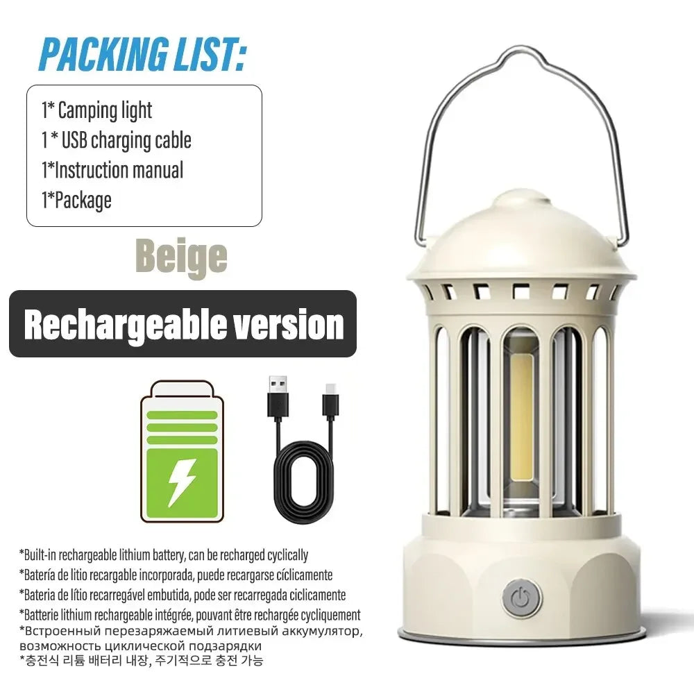 European Roman Pillar Vintage Camping Lantern Flashlight