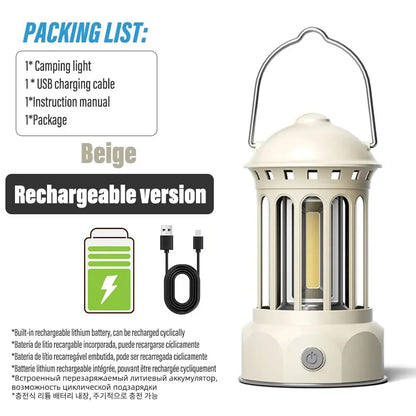 European Roman Pillar Vintage Camping Lantern Flashlight