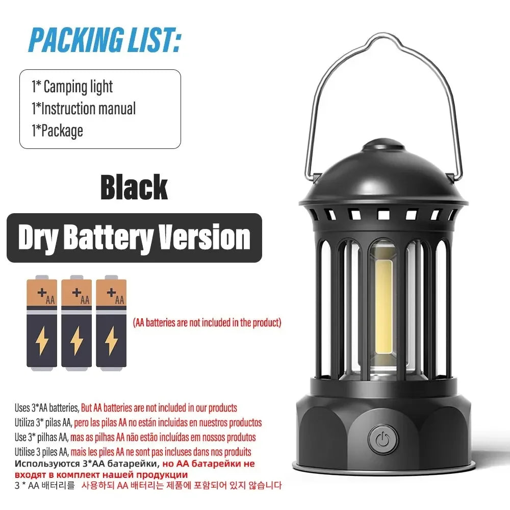 European Roman Pillar Vintage Camping Lantern Flashlight