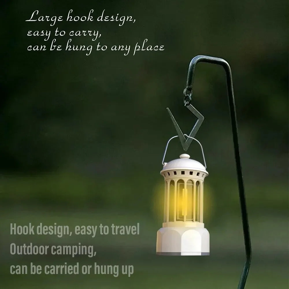 European Roman Pillar Vintage Camping Lantern Flashlight