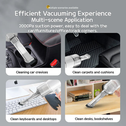 Car Mounted Wireless Vacuum with High Suction Power