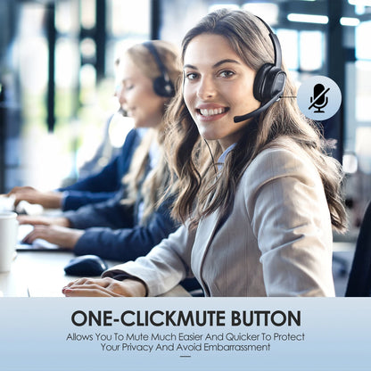 Wireless Call Center Headset with Mic Noise Canceling