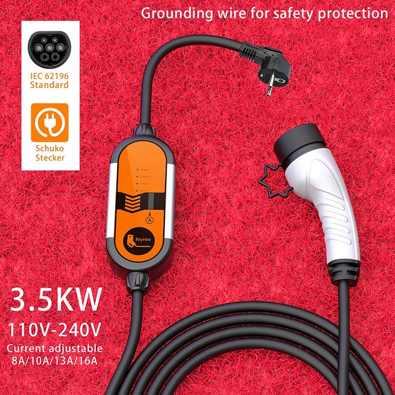 Portable EV Charger Type2 IEC62196-2 16A EVSE Charging Cable