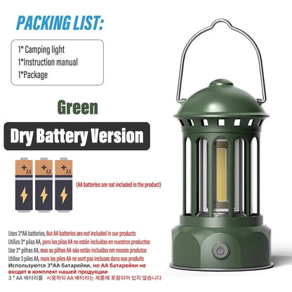 European Roman Pillar Vintage Camping Lantern Flashlight
