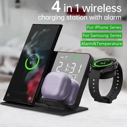 Wireless Charger Alarm Clock Stand Fast