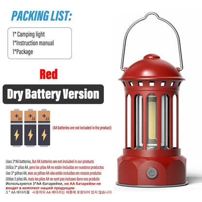European Roman Pillar Vintage Camping Lantern Flashlight